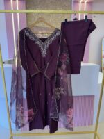 Handwork Churidar Suit with Organza Dupatta - EMIN0010