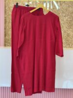 Radiant Red & Gold Embroidered Kurti Set