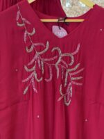 Radiant Red & Gold Embroidered Kurti Set